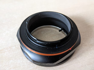 a lense adapter at an alternative angle